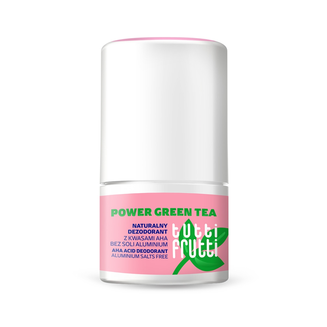 Tutti Frutti Naturalny Dezodorant z Kwasami AHA bez Soli Aluminium Power Green Tea