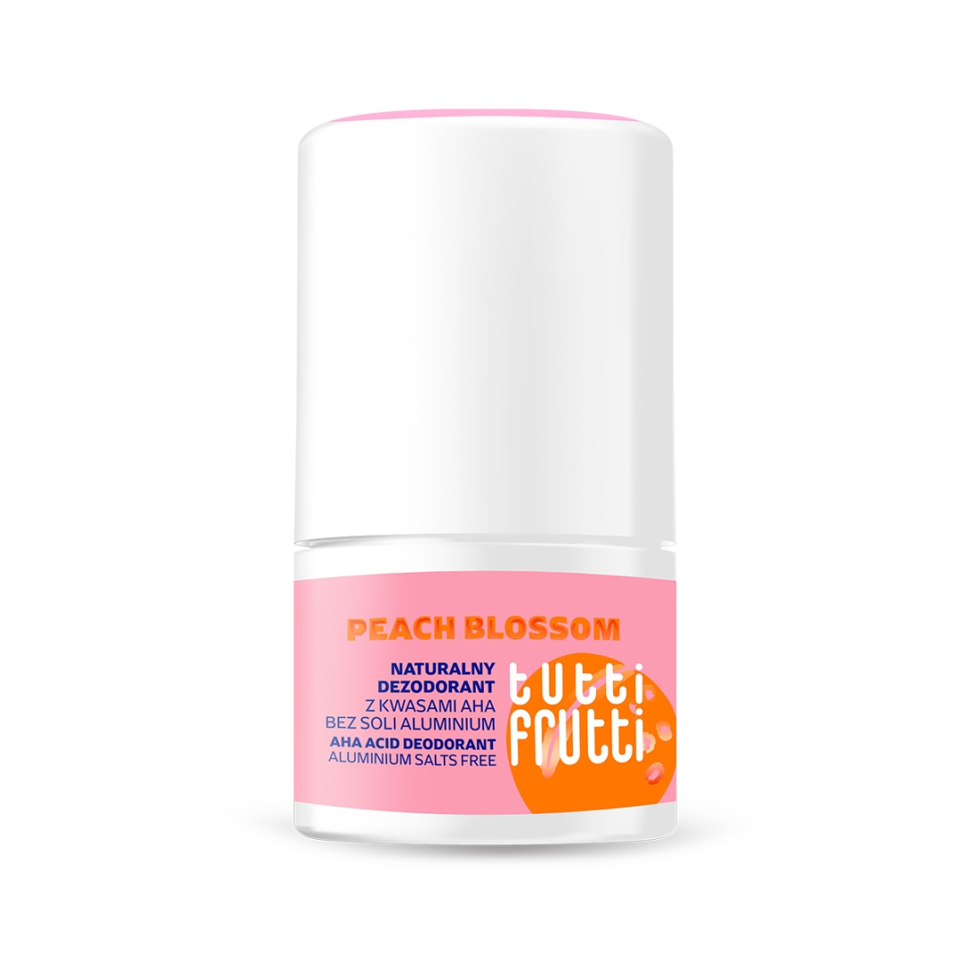 Tutti Frutti Naturalny Dezodorant z Kwasami AHA bez Soli Aluminium Peach Blossom