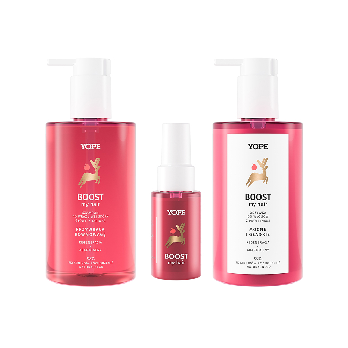 Zestaw YOPE Boost Szampon + Odżywka + Serum do Końcówek