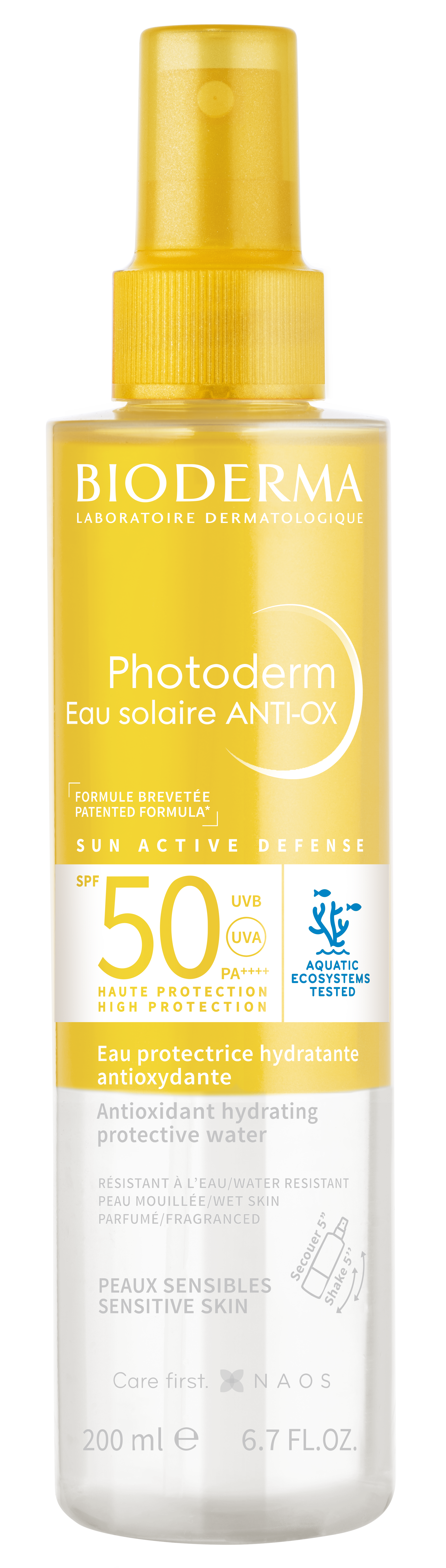 Photoderm Eau Solaire Anti-Ox Dwufazowa Ochrona Przeciwsłoneczna z Filtrem SPF50+ do Twarzy Ciała i Włosów