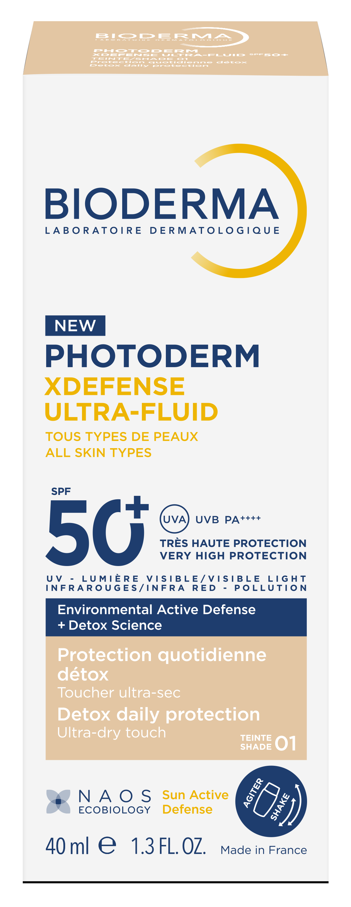 Photoderm XDefense Tinted ochronny fluid tonujący do twarzy SPF 50+ odcień 01 Very Light
