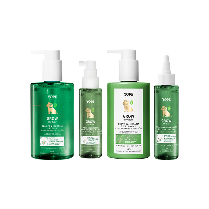 Zestaw Yope Grow My Hair Odżywka + Szampon + Rozgrzewające Serum-Kuracja + Mikropeeling-Kuracja