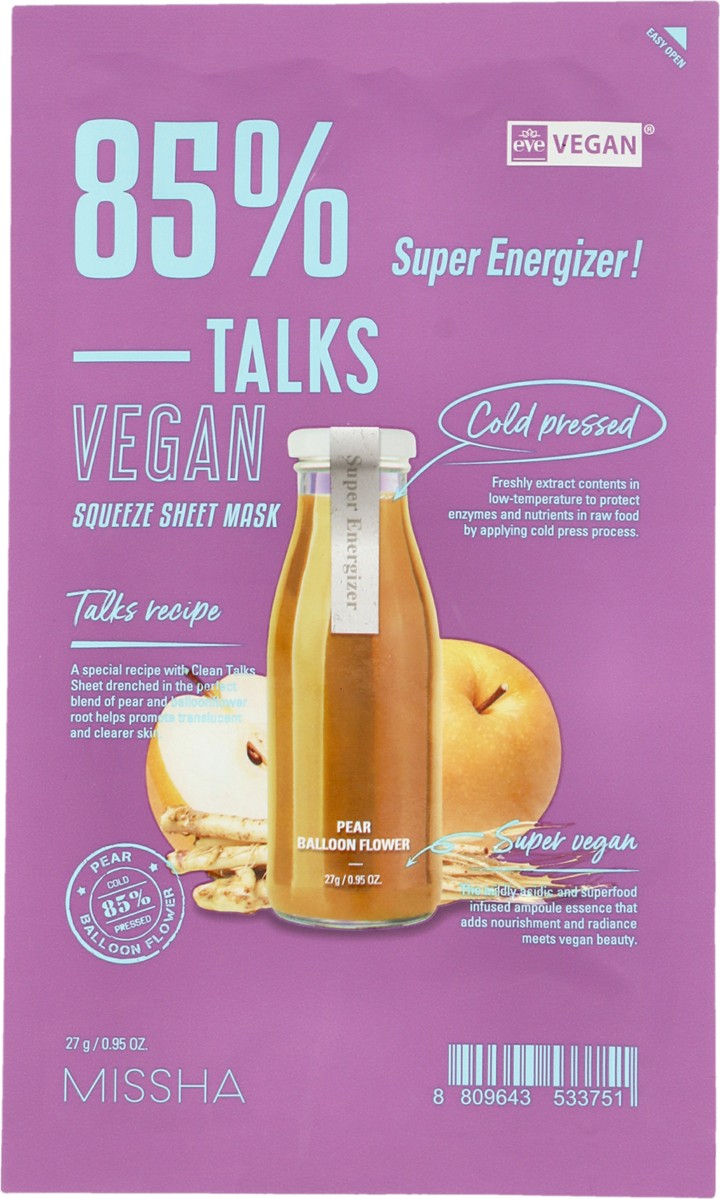Talks Vegan Super Energizer Odżywczo-Rozświetlająca Maska w Płachcie