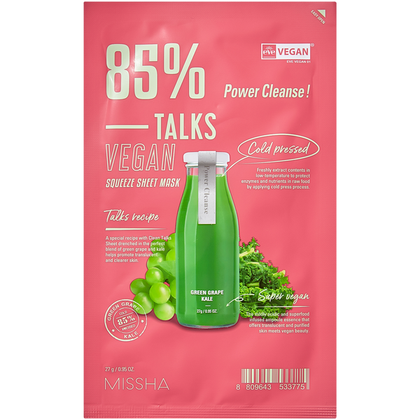 Talks Vegan Power Cleanse Oczyszczająca Maska w Płachcie