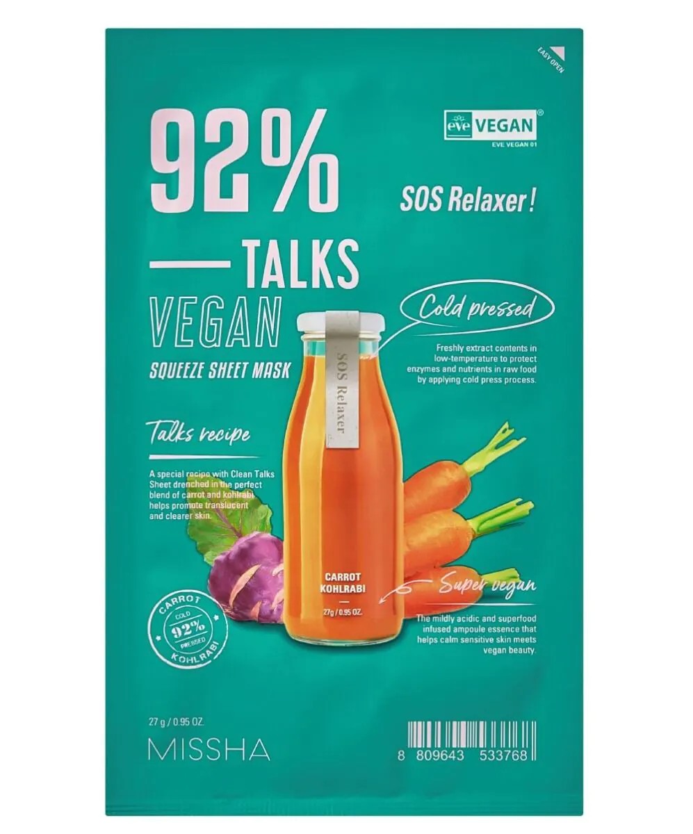 Talks Vegan SOS Relaxer Łagodząca Maska w Płachcie