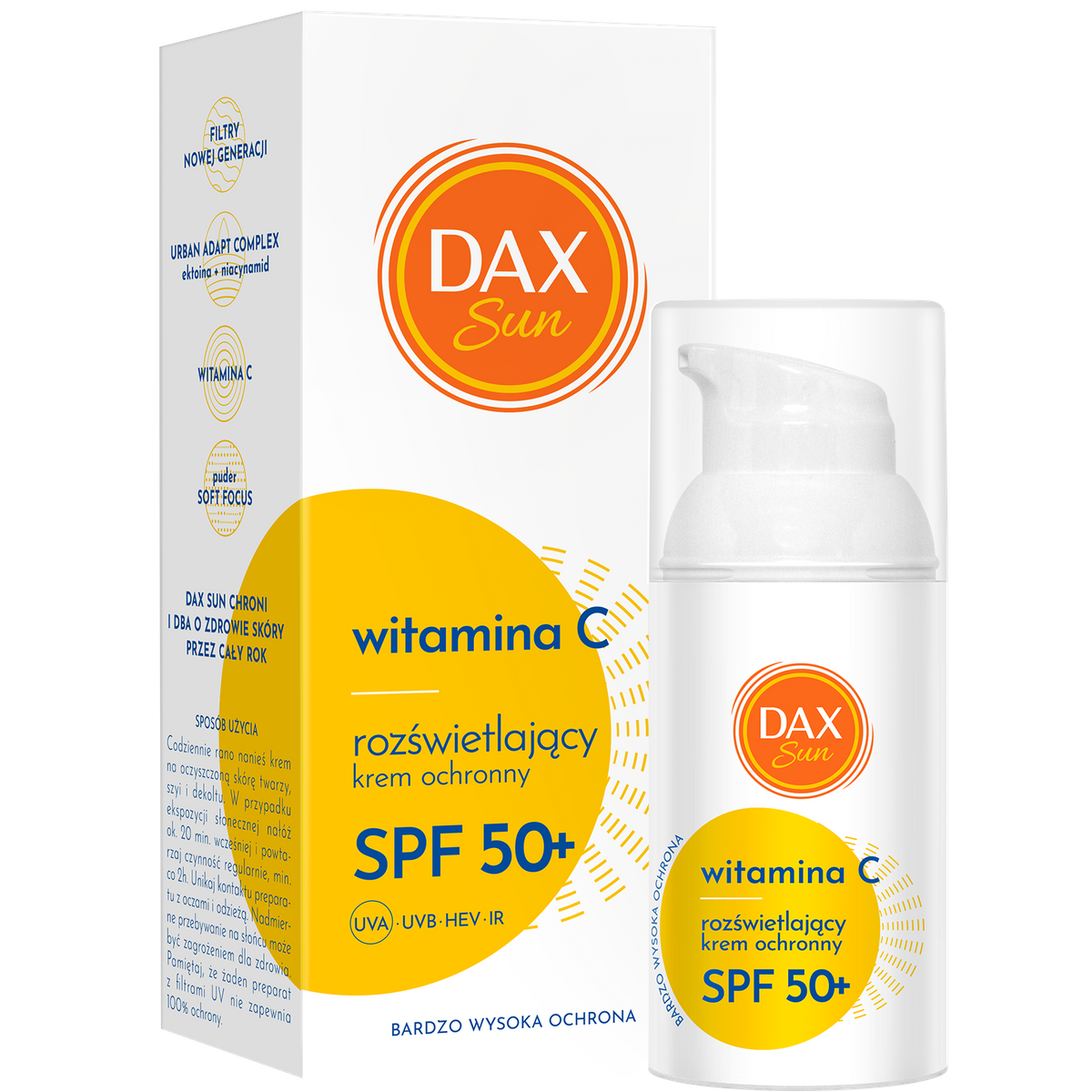 Rozświetlający Krem Ochronny z Witaminą C i Filtrem SPF50+