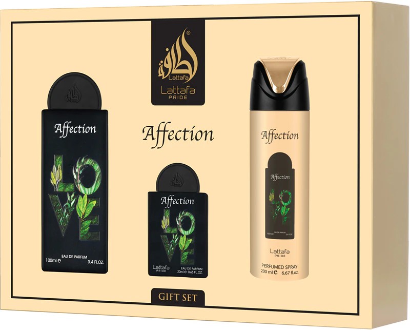 Pride Affection zestaw woda perfumowana spray + woda perfumowana spray + dezodorant spray