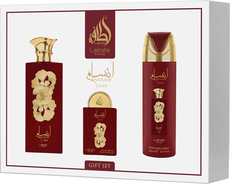 Ansaam Gold zestaw woda perfumowana spray + woda perfumowana spray + dezodorant spray