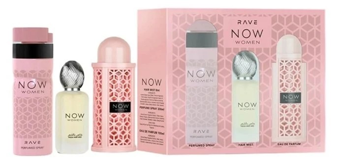 Rave Now Zestaw dla Kobiet Woda Perfumowana + Dezodorant + Mgiełka do Włosów