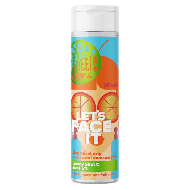 TUTTI FRUTTI Let's Face It Płyn Micelarny z Kwasami Owocowymi Krótka Data Ważności 31.08.2026r