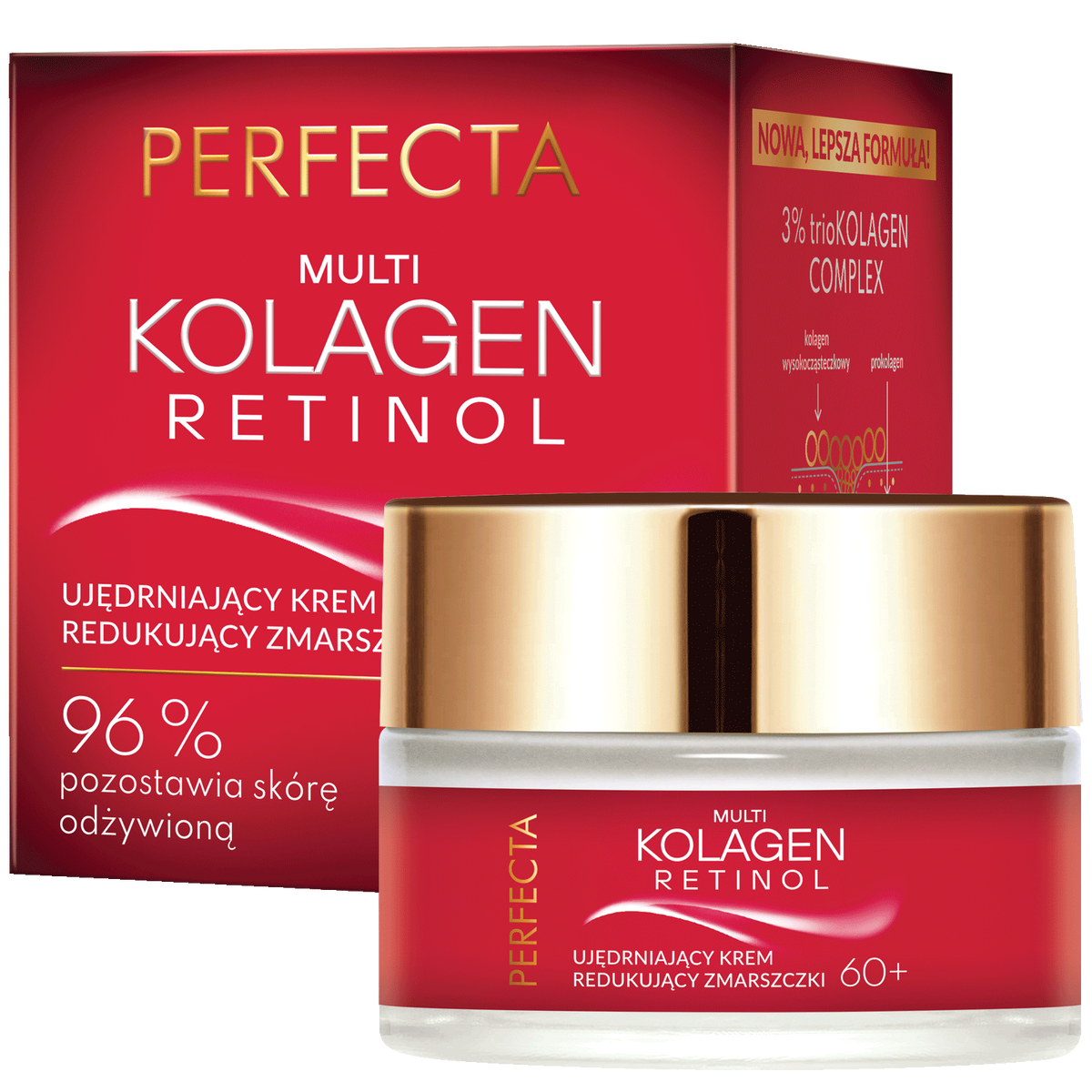 Multi-Kolagen Retinol Ujędrniający Krem do Twarzy Redukujący Zmarszczki 60+