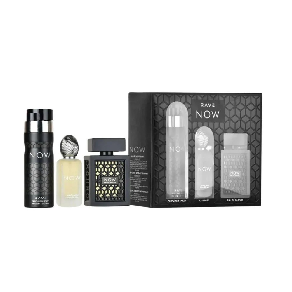 Rave Now Zestaw dla Mężczyzn Woda Perfumowana + Dezodorant + Mgiełka do Włosów