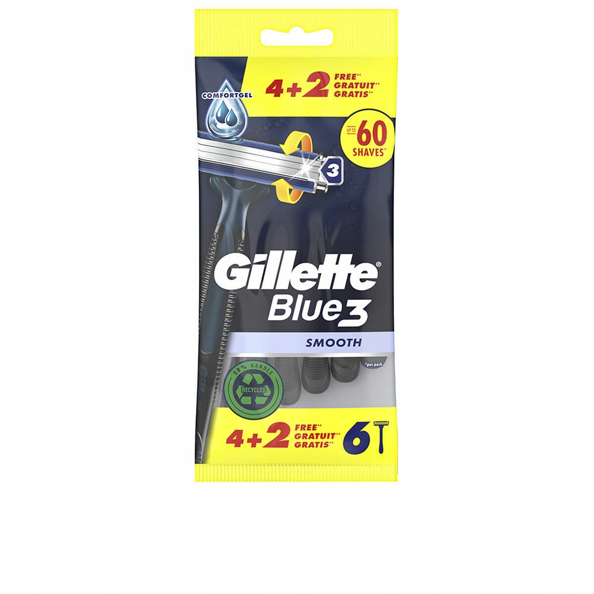 Blue 3 Smooth Zestaw 6 Maszynek do Golenia 3 Ostrza