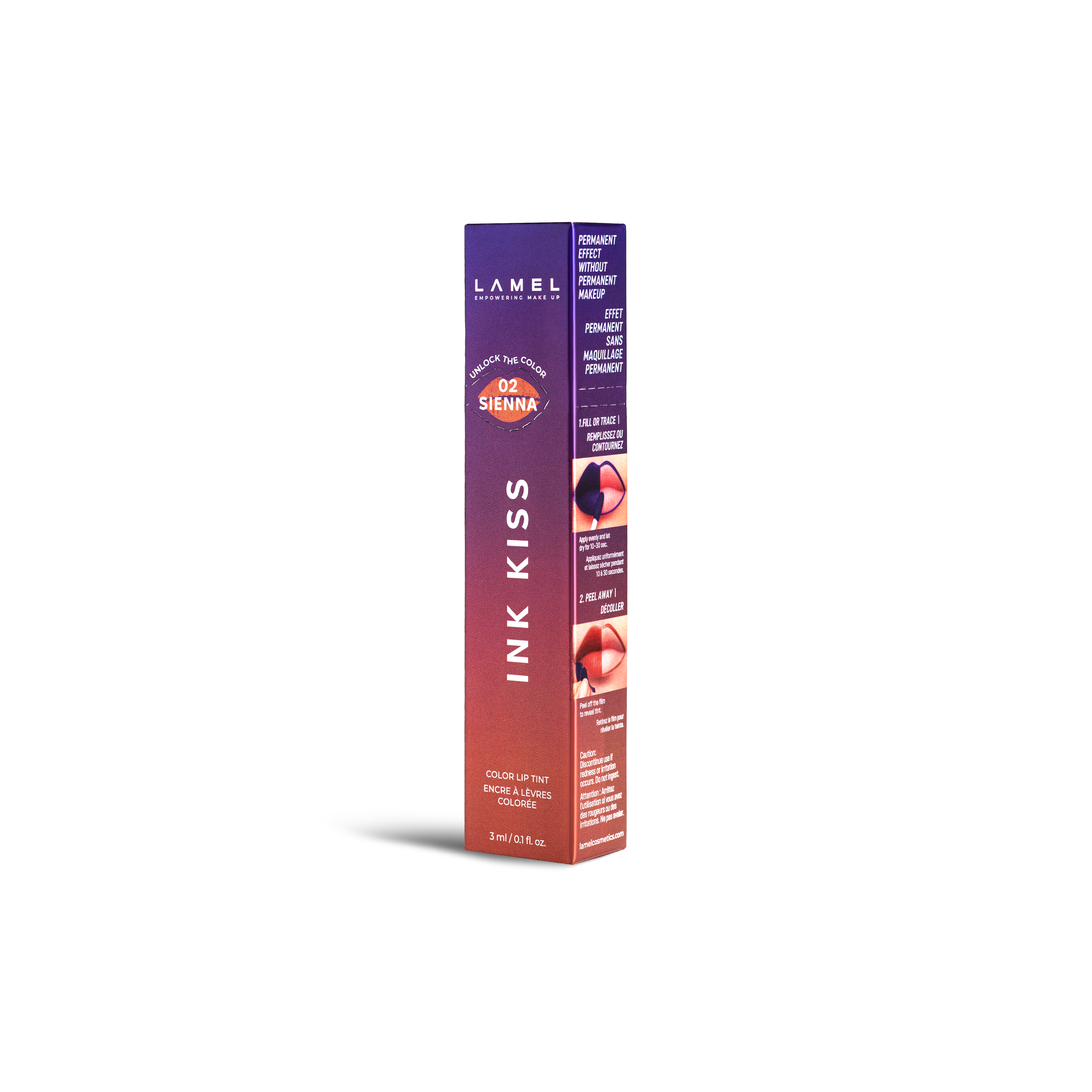 Тинт для губ Lamel Ink Kiss матовый, peel-off, оттенок 02 Sienna, 3 мл — фото 5