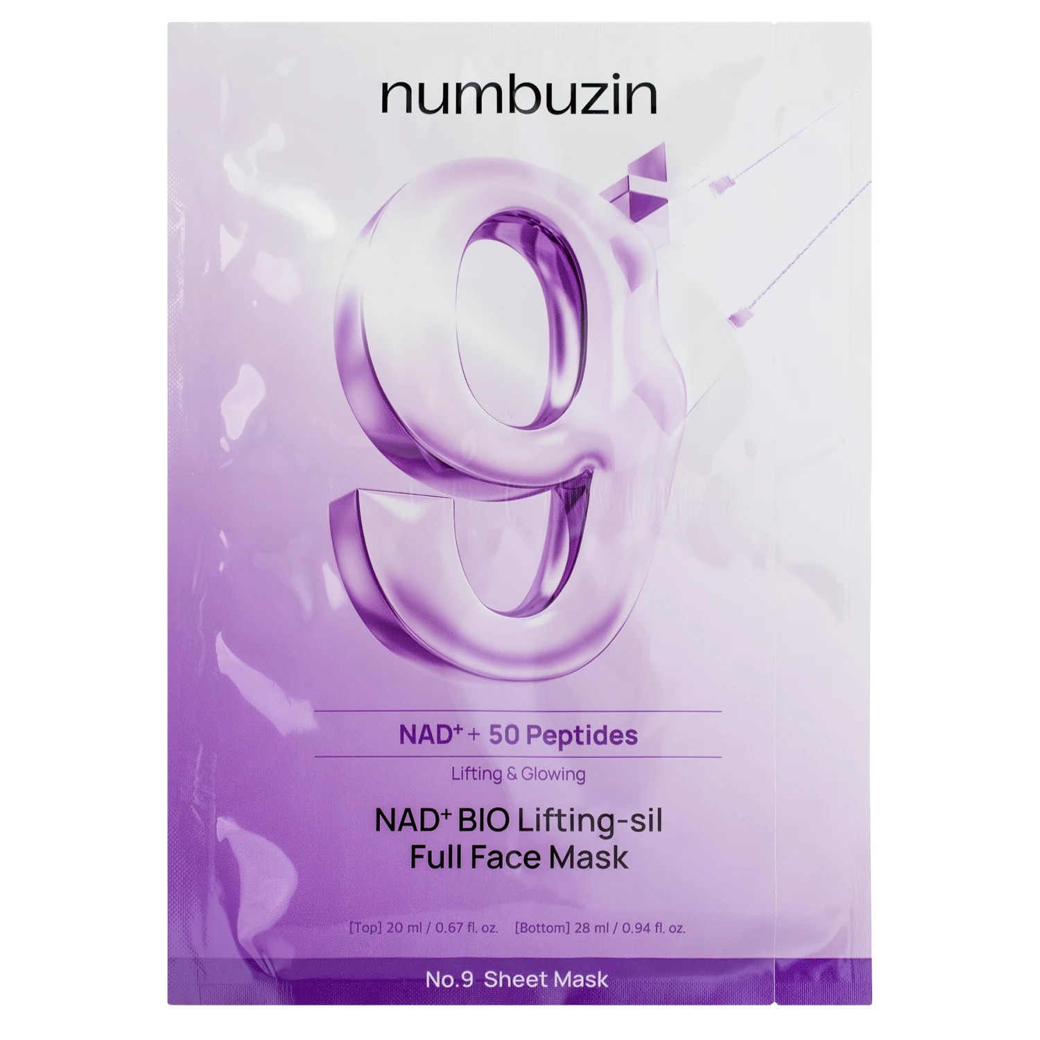 Numbuzin No:9+ NAD+ BIO Lifting Full Cover Facial Mask Liftingująca Maska do Twarzy