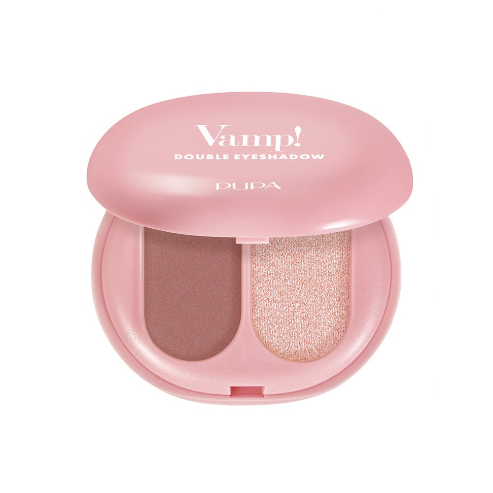 Тени для век Pupa Vamp! Double Eyeshadow двойные, два оттенка в одном футляре, оттенок 006 Rose Perlage