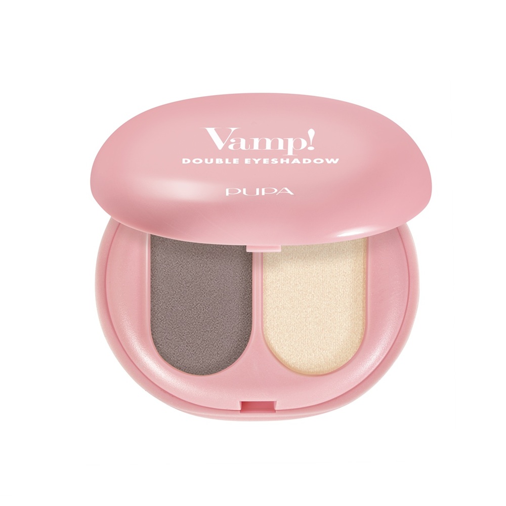 Тени для век Pupa Vamp! Double Eyeshadow двойные, два оттенка в одном футляре, оттенок 008 Cream Taupe