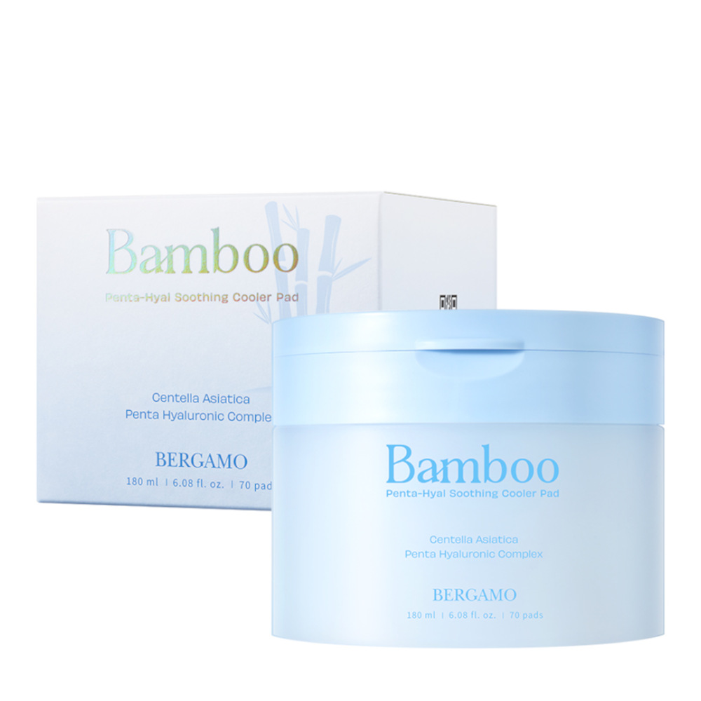 Тонизирующие пэды для лица Bergamo Bamboo успокаивающие, с гиалуроновой кислотой, для сухой и чувствительной кожи, 70 шт