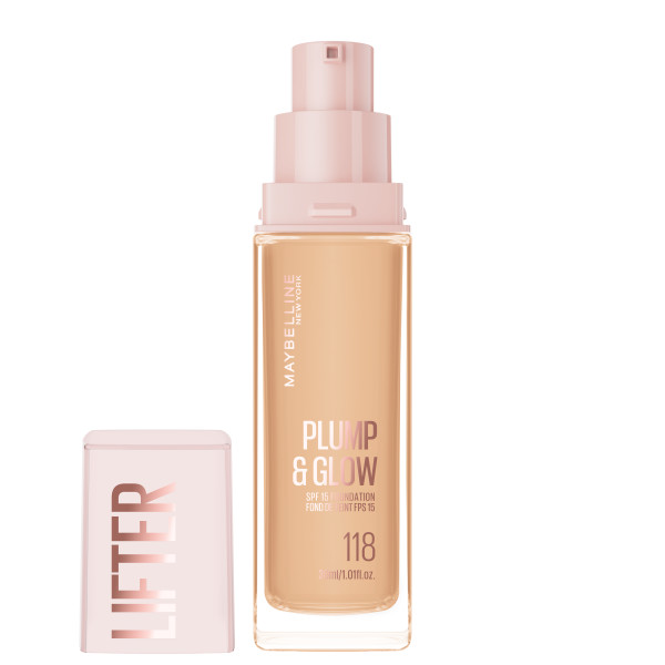 Набор для макияжа Maybelline New York: тональный крем Lifter Plump & Glow и тушь Lash Sensational, оттенок 118 — фото 8