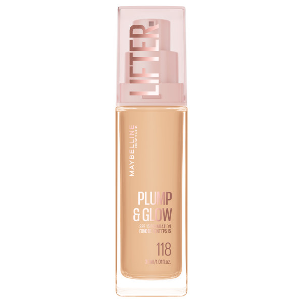 Набор для макияжа Maybelline New York: тональный крем Lifter Plump & Glow и тушь Lash Sensational, оттенок 118 — фото 7