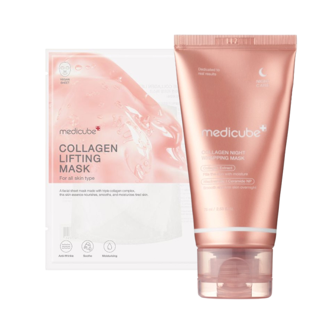 Набор масок для лица Medicube Collagen, лифтинг-маска и ночная маска-плёнка