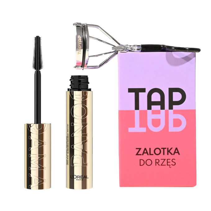 Набор для макияжа глаз TapTap щипцы для завивки ресниц и тушь L'Oreal Paris Panorama, оттенок Black
