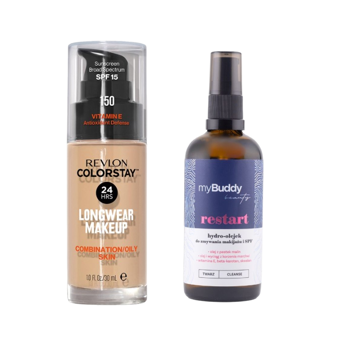 Тональный крем Revlon ColorStay для жирной кожи, оттенок 150 Buff, 30 мл, с гидрофильным маслом myBuddy 100 мл
