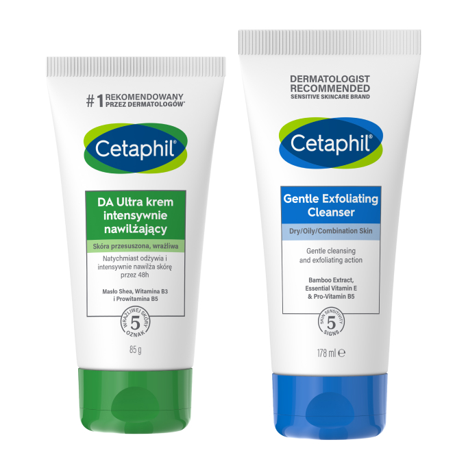 Набор Cetaphil: очищающий гель и крем DA Ultra, увлажняющий, для сухой и чувствительной кожи, 178 мл + 85 г