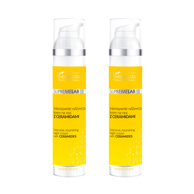 Набор ночных кремов для лица Bielenda Professional SupremeLab Barrier Renew с керамидами, для сухой кожи, 2 × 100 мл