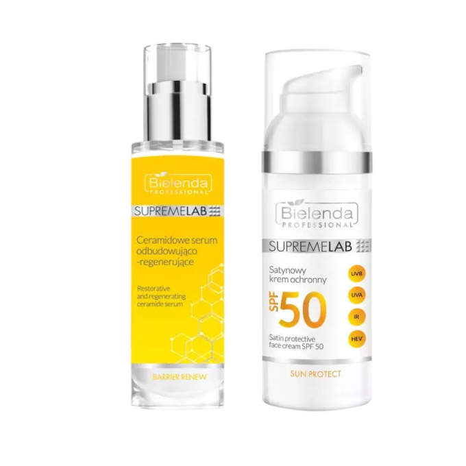 Набор для лица Bielenda Professional SupremeLab Barrier Renew: барьерный эликсир и дневной крем SPF 50