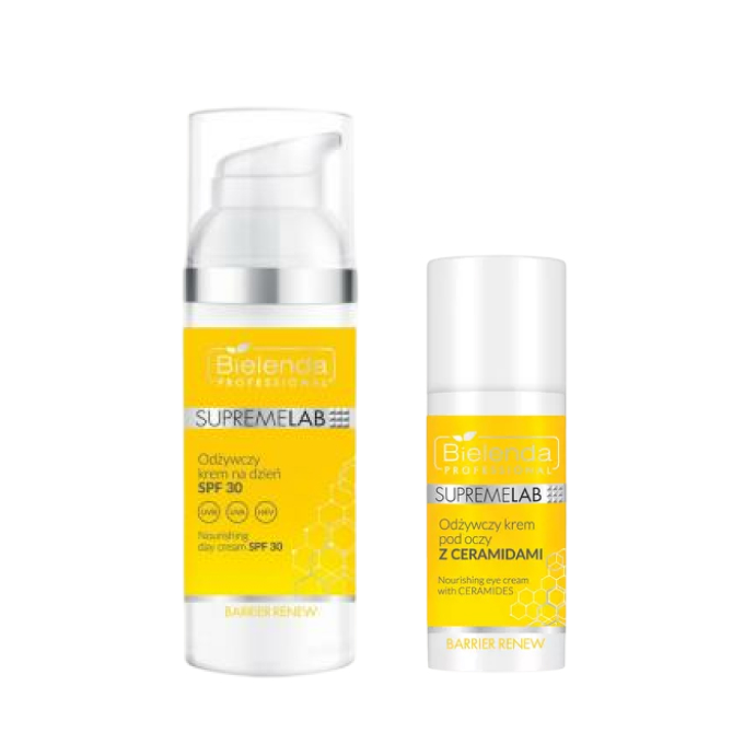 Набор кремов Bielenda Professional SupremeLab Barrier Renew: крем для кожи вокруг глаз и дневной крем SPF 30