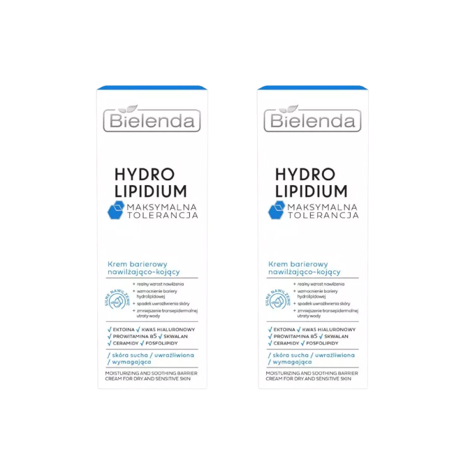 Набор кремов для лица Bielenda Hydro Lipidium барьерный, увлажняюще-успокаивающий, для сухой и чувствительной кожи, 2 × 50 мл