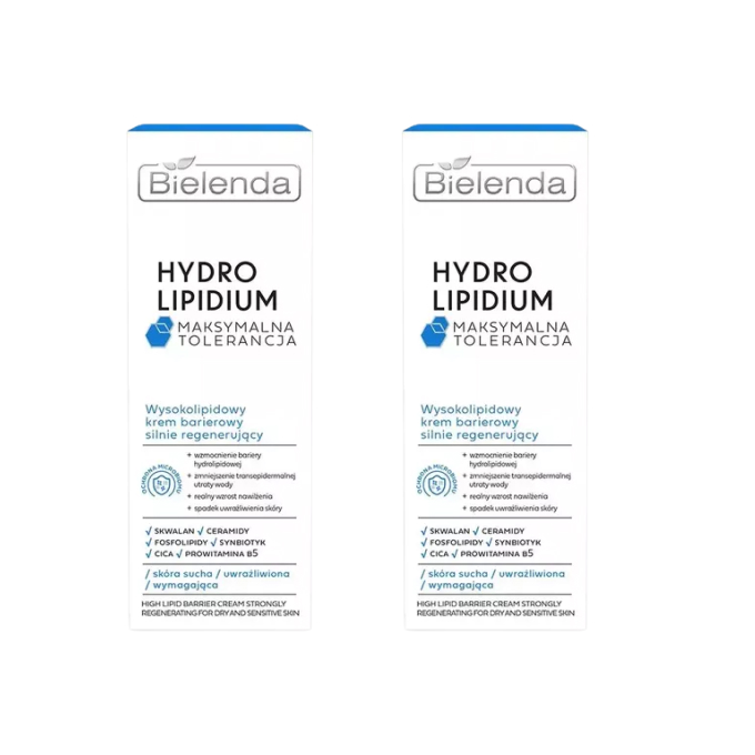 Набор кремов для лица Bielenda Hydro Lipidium высоколипидный барьерный, восстанавливающий, для сухой кожи, 2 × 50 мл