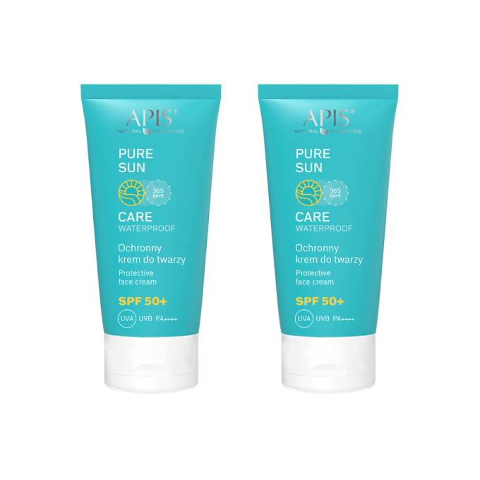 Набор солнцезащитных кремов для лица Apis Pure Sun Care SPF 50+, 2 × 50 мл