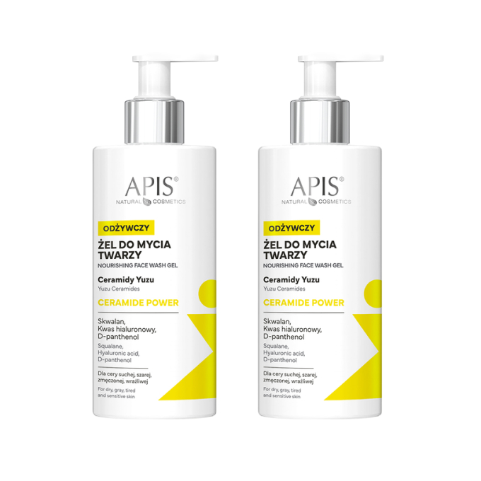 Гель для умывания Apis Ceramide Power питательный, с керамидами, для сухой и чувствительной кожи, 300 мл x 2 шт