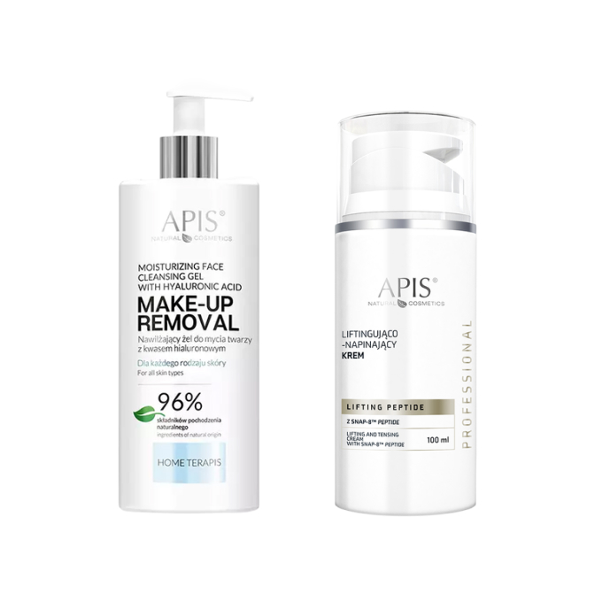 Набор Apis: увлажняющий гель для умывания и крем для лица Lifting Peptide, 300 мл + 100 мл