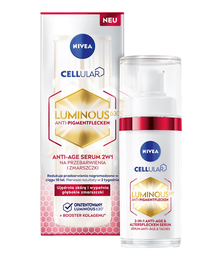 Набор из 2 сывороток для лица Nivea Cellular Luminous630 Anti-Age 2в1, против пигментных пятен и морщин, по 30 мл — фото 2