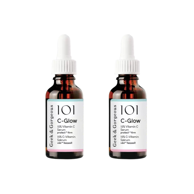Набор из 2 сывороток для лица Geek & Gorgeous C-Glow, с витамином C 15%, придающая сияние, 2 шт по 30 мл