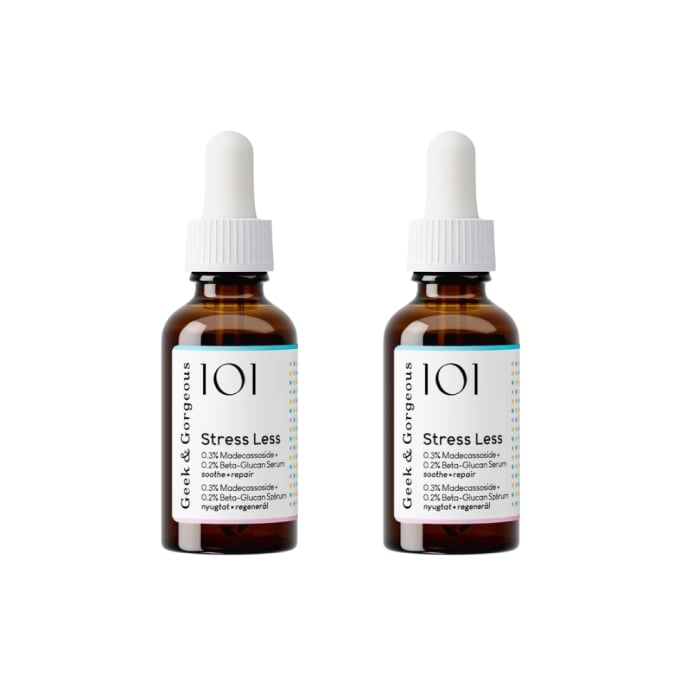Набор из 2 сывороток для лица Geek & Gorgeous Stress Less, с бета-глюканом 0,2%, успокаивающая, 2 шт по 30 мл