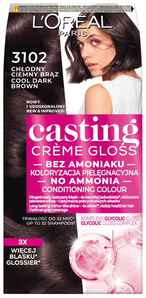 Casting Creme Gloss Farba 3102 Chłodny Ciemny Brąz